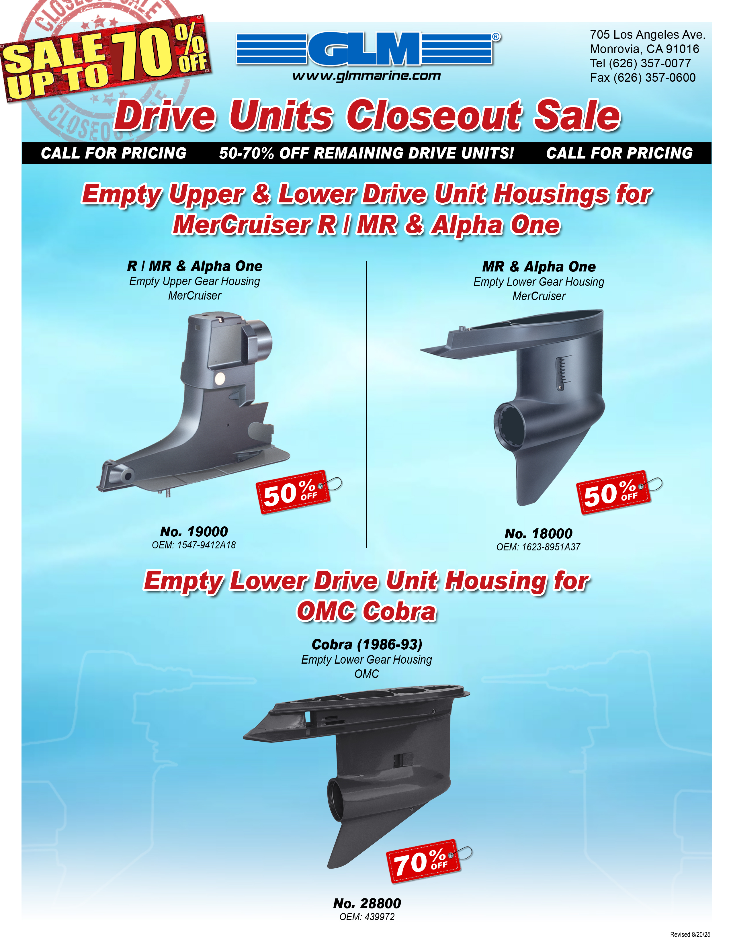 Drive Units Closeouts